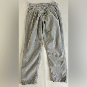 American Eagle Corduroy Mom Jeans Women 4R Gray High Rise Pleated‎ Tapered Y2K